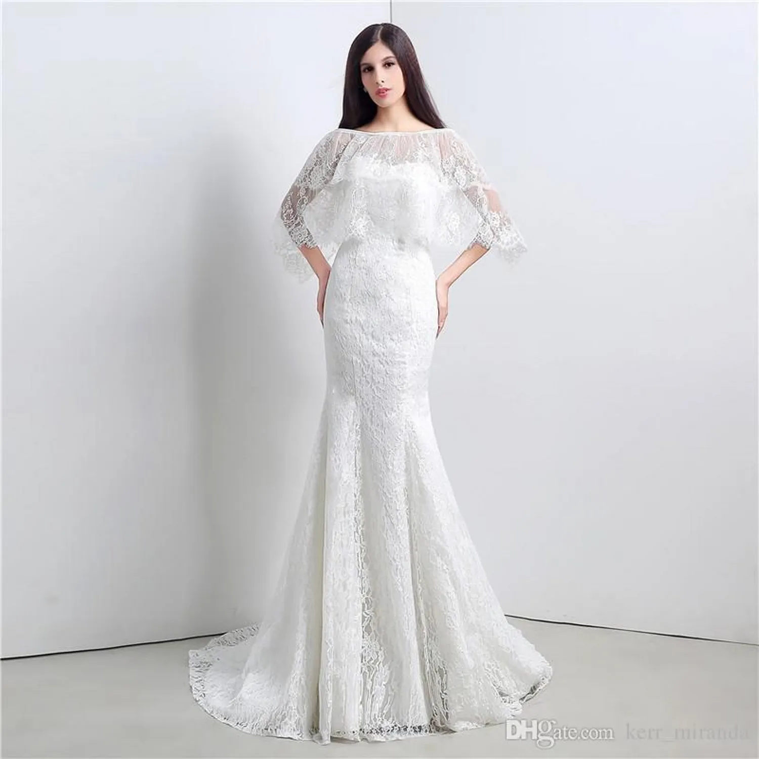 Elegant Gowns Sweetheart With Wrap Mermaid Lace Long Wedding Party Bride Dresses For Women Wedding Dresses DH4196