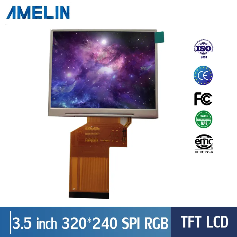 3.5 인치 TFT LCD 320 * 240 해상도 IPS 전체보기 SPI + RGB 인터페이스 LCD