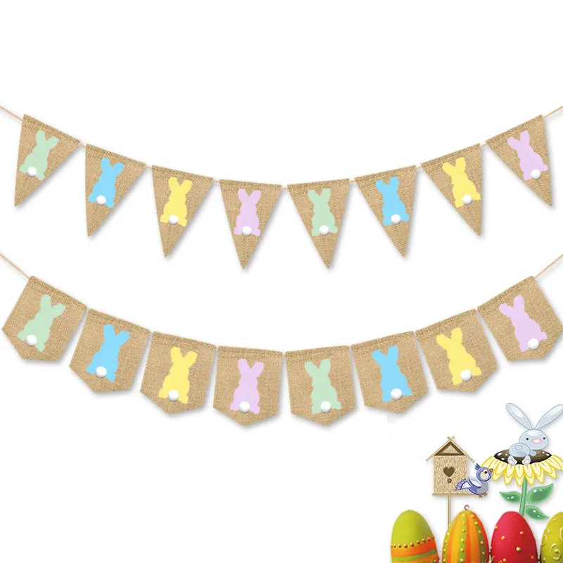 decorazioni per feste burgee per feste banner di coniglio pasquale
