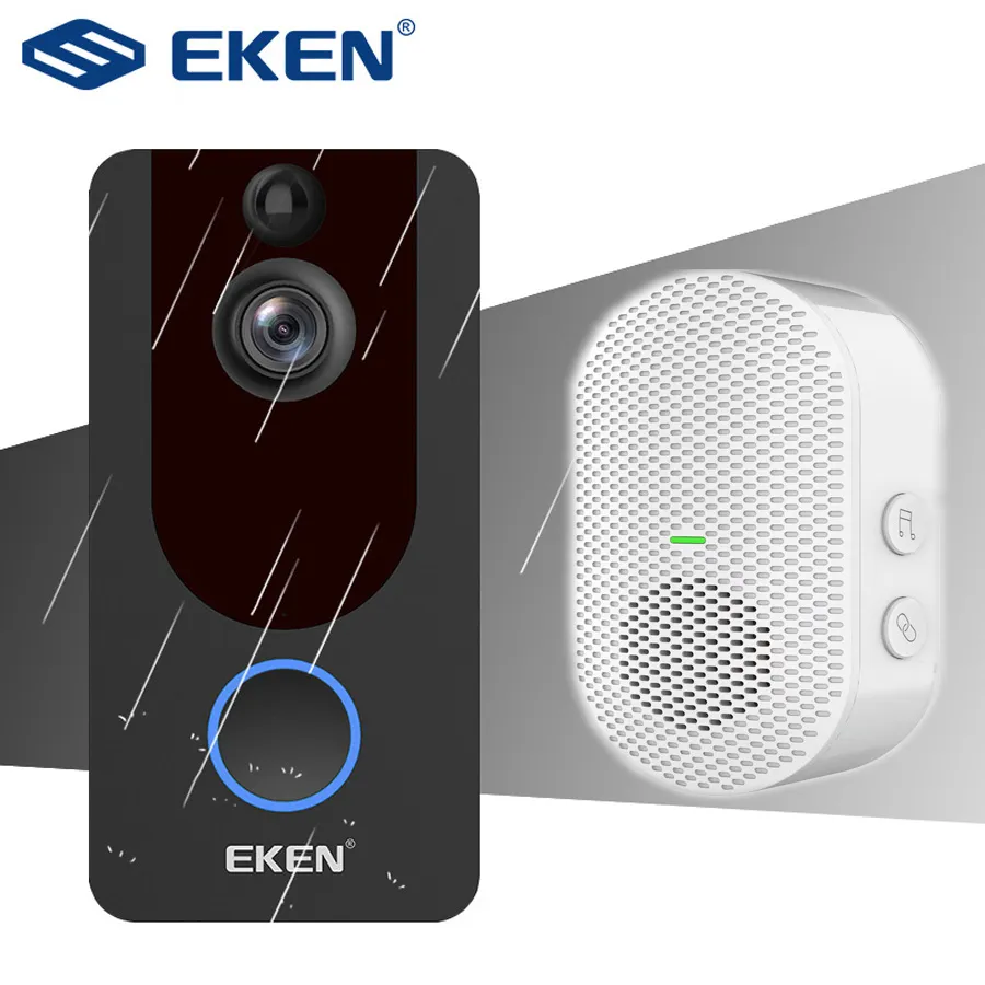 EKEN V7 Intelligent WiFi Vidéo Sonnette HD 1080P Caméra Visuelle Intercom  Avec Chime Batterie Night Vision Cloud Storage Caméras De Sécurité Sans Fil  Du 29,52 €