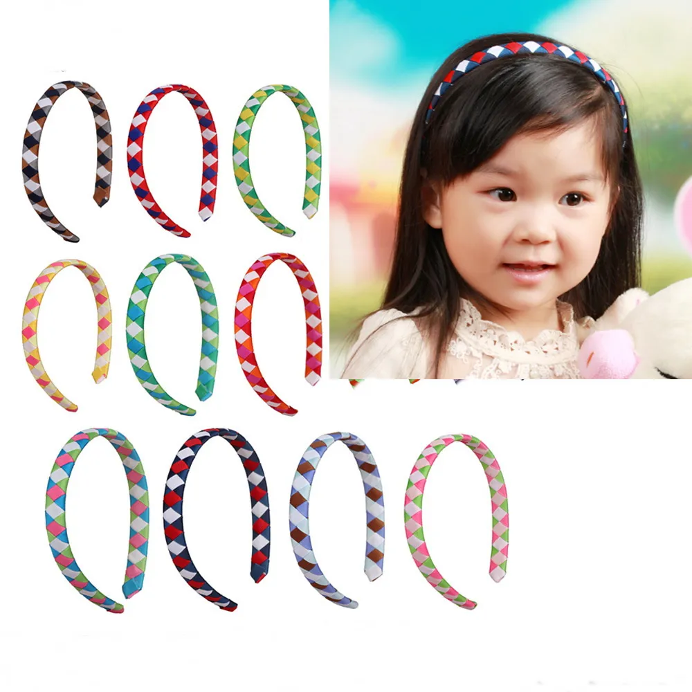 Hairbands Head Hair Band Hoop Lady Kobiety Szerokie Woven Siatki Kraty Opaski Koreańskie Dziewczyny Akcesoria Nakrycia Nakrycia głowy Włosów Pałeczki FJ3106