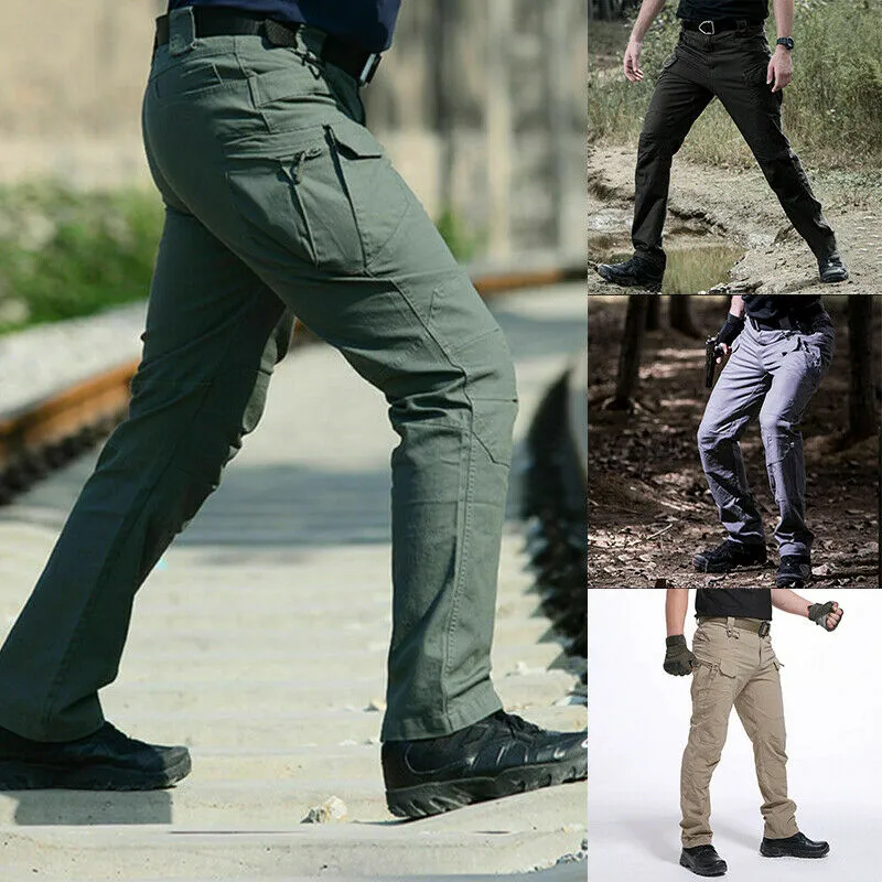 Erkekler militar taktik kargo açık rüzgar geçirmez pantolon savaş swat ordu eğitim pantolon yürüyüş avı için spor pantolon