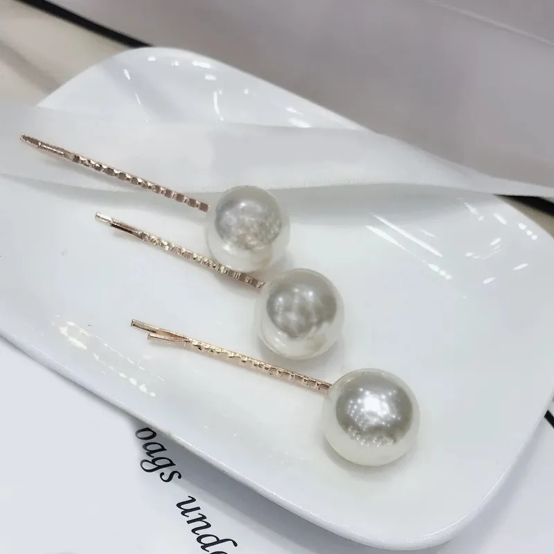 5X1.4CM Fashion pearl letter hair clips European and American popular one word clip hairpin for ladies collection Fashion classic Items Jewelry headdress vip gift