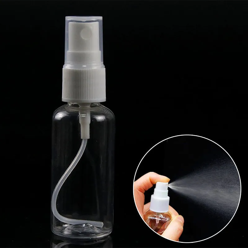 Portable Transparent Empty Plastic Spray Bottles 50ml PET Cosmetic Spray bottles With Mist Sprayer On Promotion
