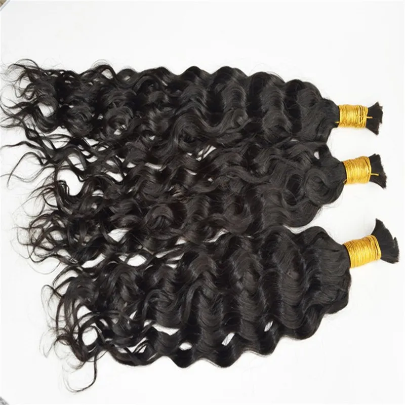 Human hair for braiding bulk no attachment 300g water wave brazilian hair bulks