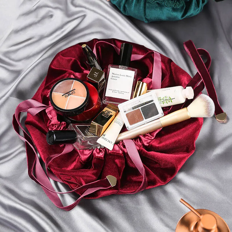 Organizzatore Borsa Donna Economico A Fisa - Borsa Da Trucco Portatile In Albicocca Latte, 8 Scomparti - 4
