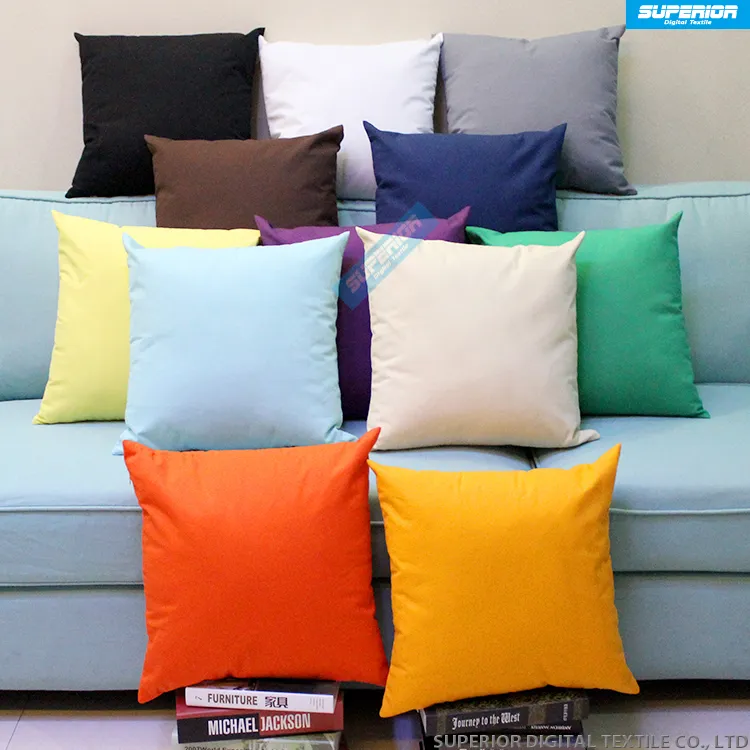 Set Of 8 Oz Cotton Canvas Throw Cheap Pillow Covers 18x18 In Solid