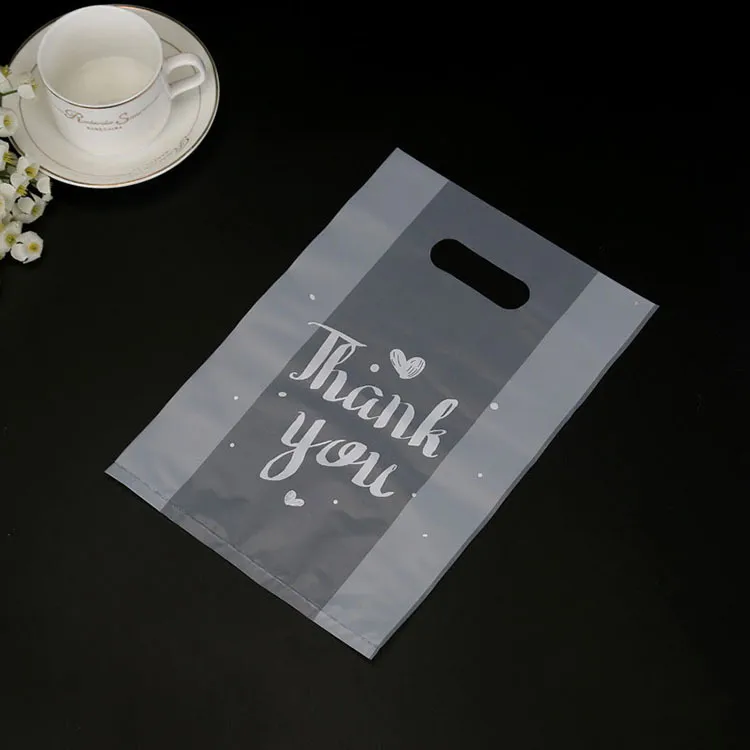 Thank You Plastic Gift Bag Bread Storage Shopping Bag with Handle Party Wedding Plastic Candy Cake Wrapping Bags WB2177