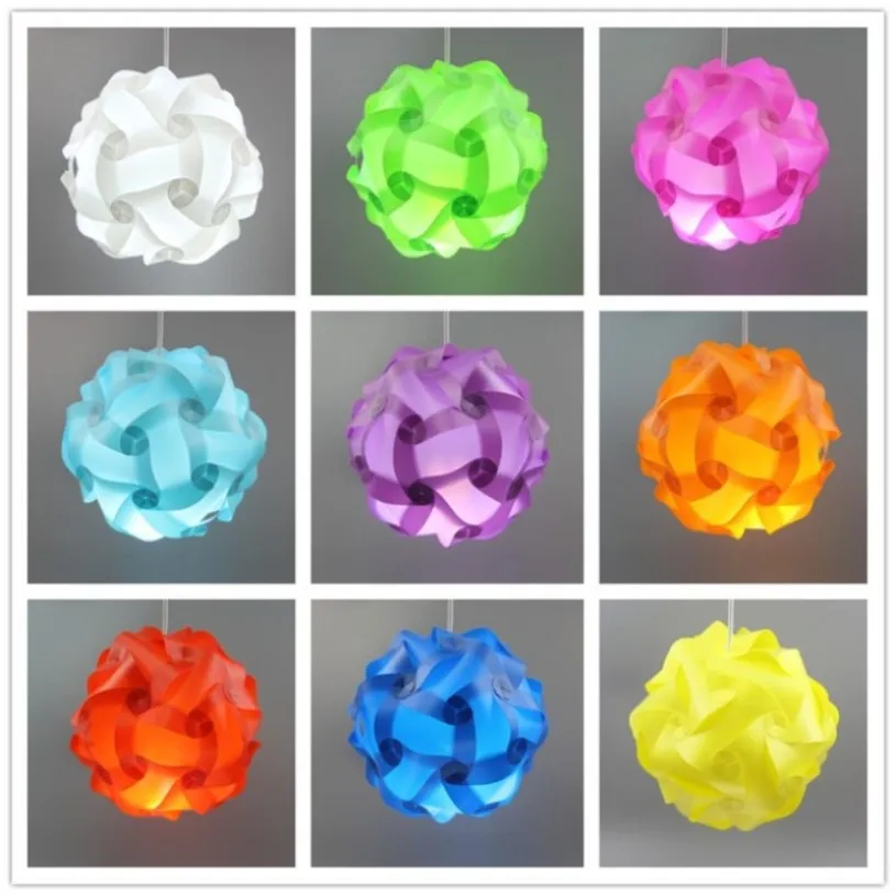 Freeshipping 10 Sets Promotion PP DIY Modern Pendant Ball 25/30/40CM Novel IQ Lamp Shade Jigsaw Puzzle Lights LED Ceiling Lampshade for Bar