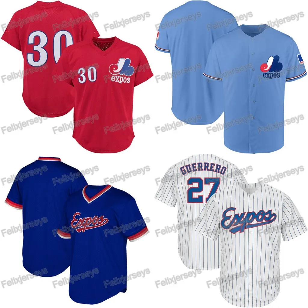 1969 Expos Montreal Expos Jersey 27 Vladimir Guerrero 30 Tim Raines Baseball Jerseys Fast From 