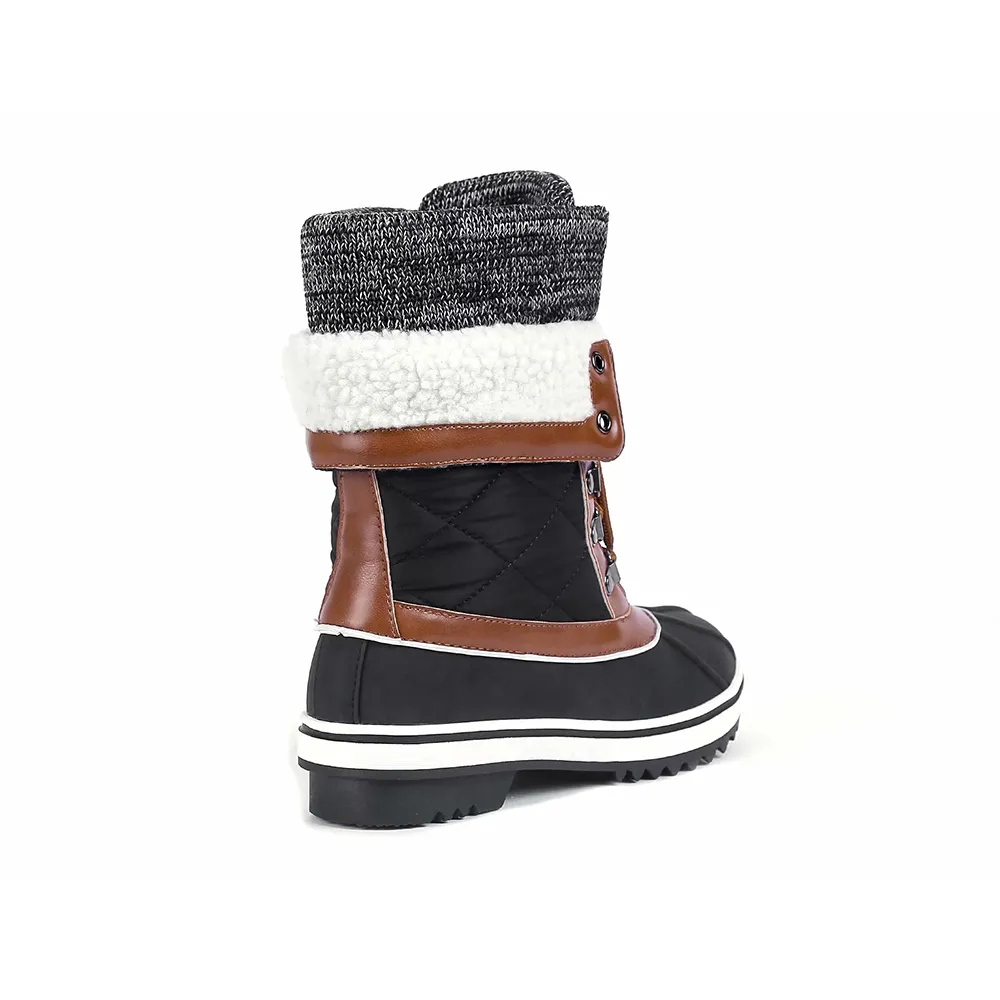 Maxmuxun 겨울 눈 멀티 컬러 스티치 레이스 양고기 부츠 따뜻한 방수 비 슬립 신발 MX200508