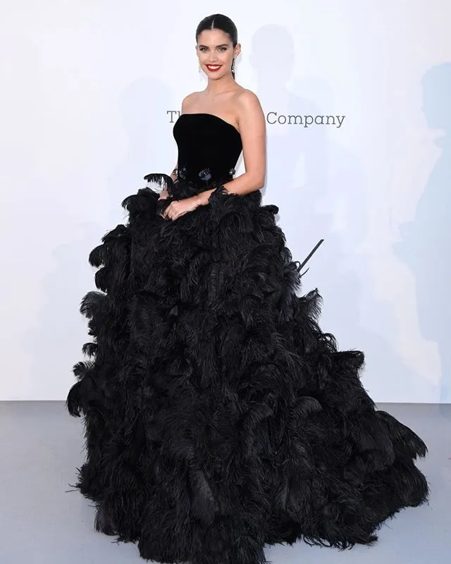 princess polly baby blue dress Princess Strapless Fluffy Black Prom Dress with Velvet top, Black Orga –  abcprom main image 1