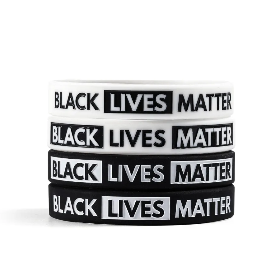 Black Lives Matter Siliconen polsbandje Ik kan niet ademen zwarte siliconen rubberen armband armbanden voor mannen vrouwen geschenken feest gunst rra3147