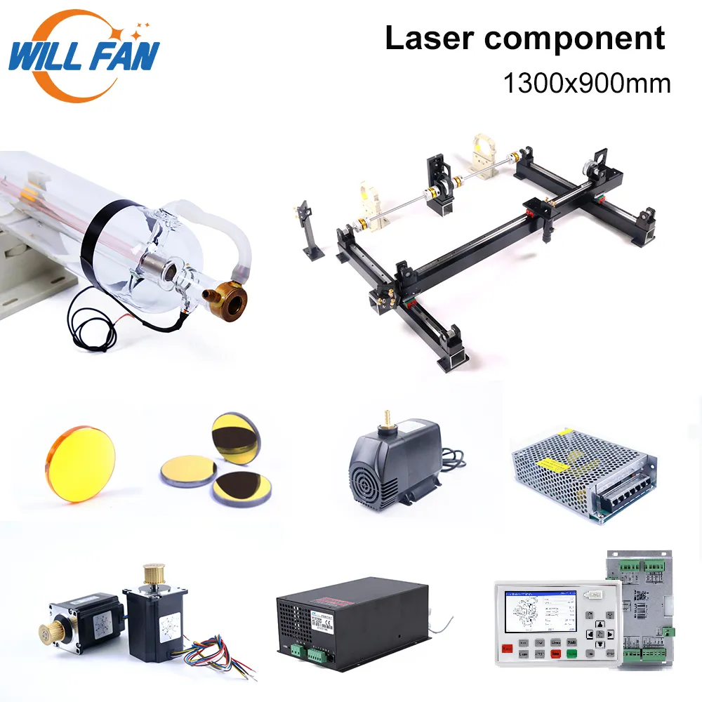Will Fan 1300x900mm 80w 100w Whole Mechanical Kit AWC708S Controller Motor Drive DIY Assemble Co2 Laser Cutter Engraving Machine