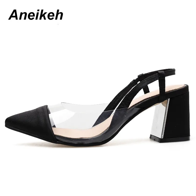 Escarpin talon on sale carré transparent