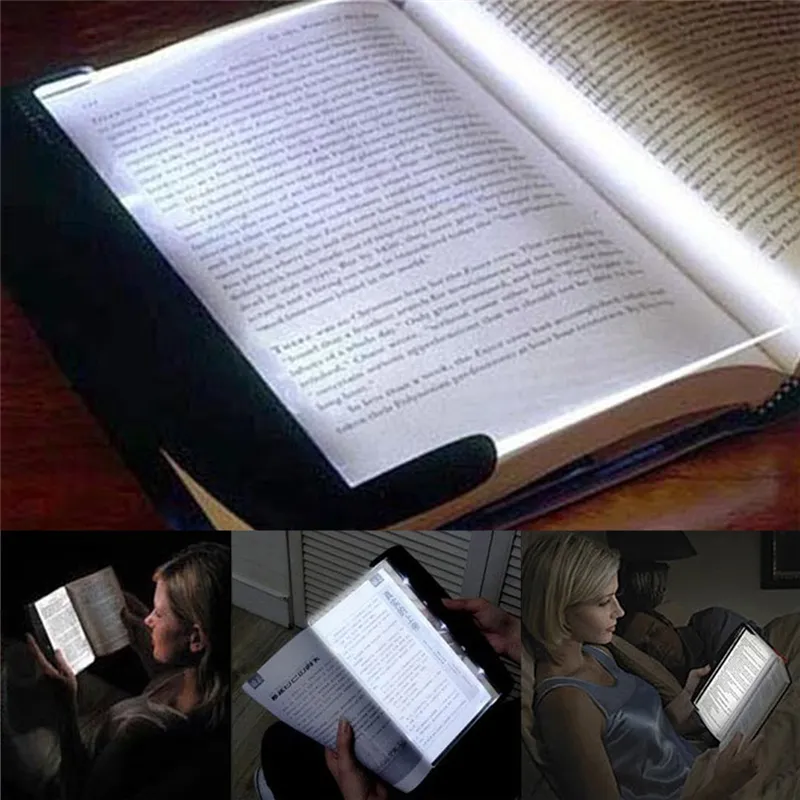 Flache Platte LED Buch Licht Lesen Innenbeleuchtung Tragbare Reise Panel Schlafsaal Schreibtisch Lampe Auge für Studenten Schlafzimmer