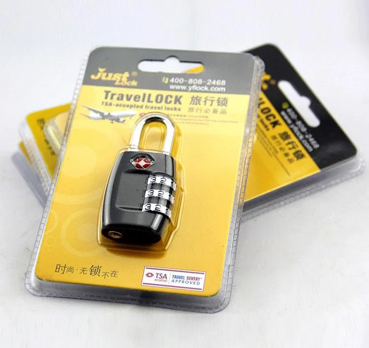 Bag Parts Resettable 3 Digit Combination Padlock Suitcase Travel coded Lock TSA locks