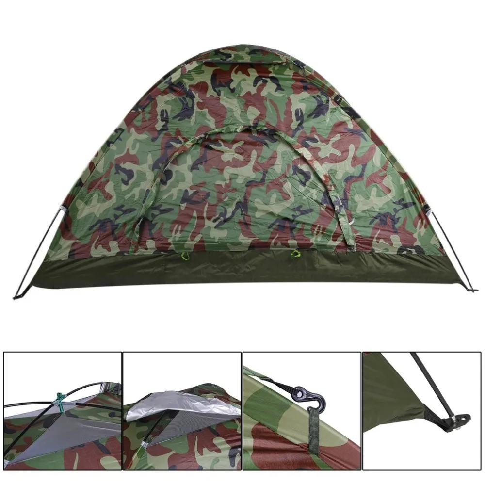 2 Person Waterproof Camping Tent Outdoor Sport Fishing Single Layer  Up Anti UV Tourist Tent For Wigwam Beach Hunting + Bag