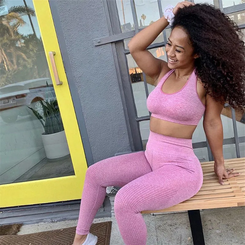 Leggings Sem Emenda De Cintura Alta Empurram As Leggins Esporte Mulheres  Fitness Executando Calças De Ioga Energia Cangings Ginástica Ginástica De  $79,36