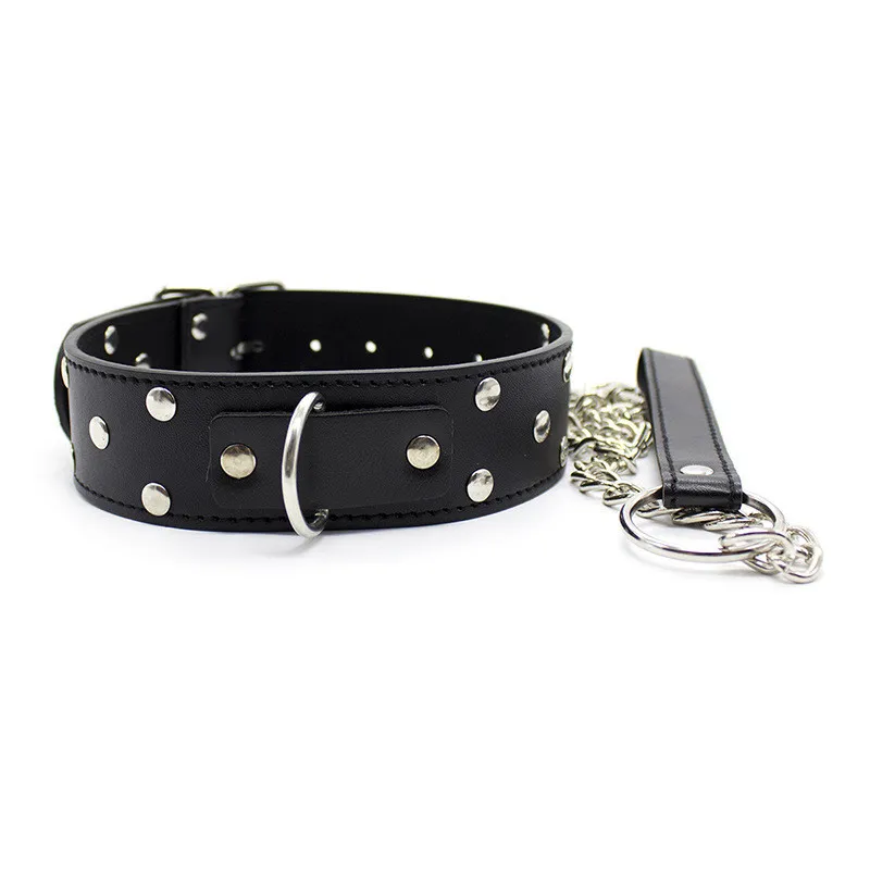 Leather Rivets Adult Slave Collar Leash Bondage Sex Neck Ring for Women Men Adults Game Toys Novelty Sex Products for SM Games06