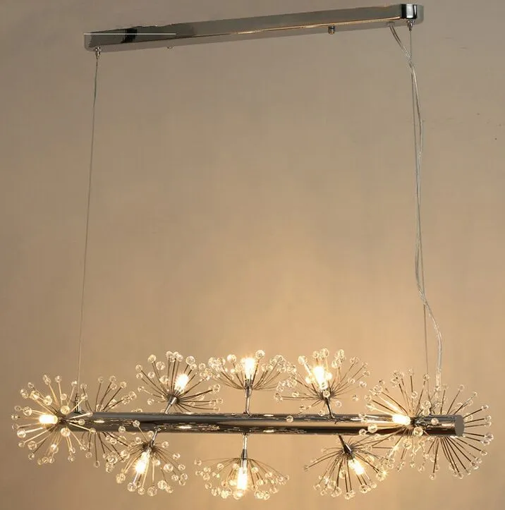 Nordic Crystal LED Restaurant Pendant Lamp Creative Contracted Dandelion Lighting for Living Room Clothes Shop Chandelier MYY