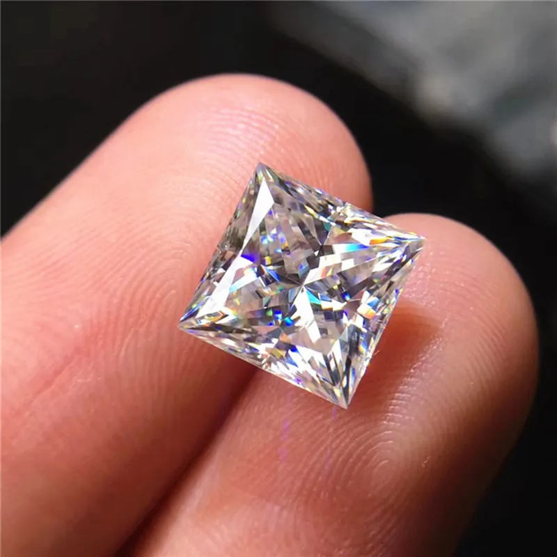 Lotusmaple 0.08ct - 6ct princess cut square square real d color fl roous moissanite diamond test test age onger