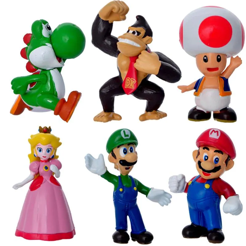 6 Pz / Set Super Mario Bros Luigi Donkey Kong Mushroom Peach Toshi Action  Figures Anime PVC Brinquedos Collection Figure Giocattoli Da 52,99 €