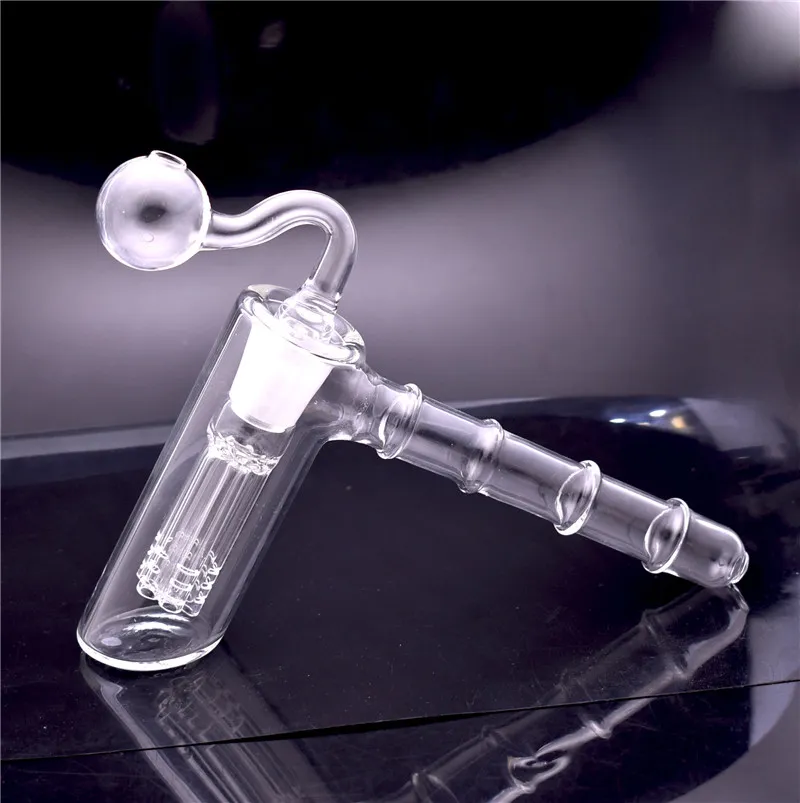 1pcs Glass Bong Hammer Bubbler Oil Rig bong 6 Arm Tree Perc Water Pipes Thick Oil Burner Dab Rig with 18.8mm oil burner pipe