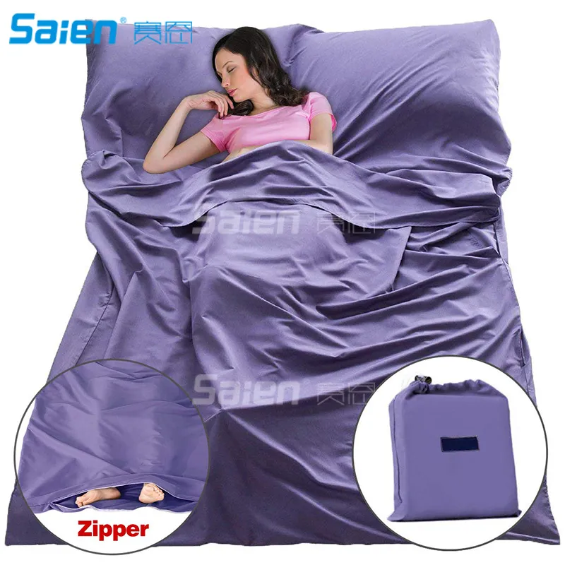 45.3x82.7inch Sleeping Bag Liner Camping Sheets Sleep Sack outdoor Travel Bed with Bottom Open