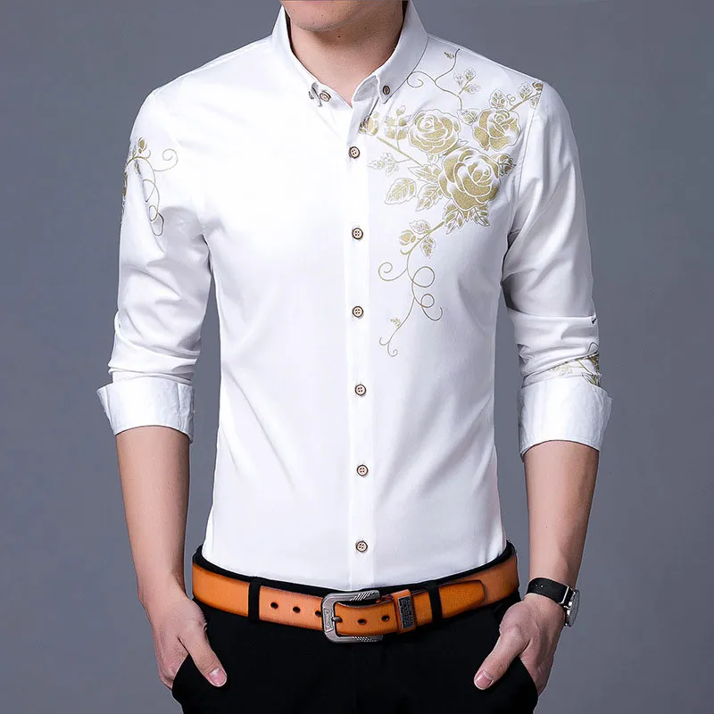 Golden printed shirt cheap