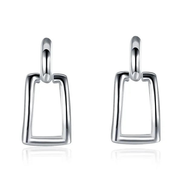 Plated sterling silver Long square ear earring DJSE57 size 2.8*1CM;Brand new women's 925 silver plate Stud jewelry earrings