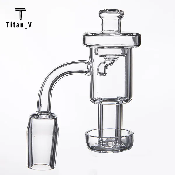 Set Terp Vakuum-Quarz-Banger-Nagel-Glas Carb Cap 101418mm Männlich Weiblich Klar Joint Metallrohr-Bohrinsel Dabber Titan_v