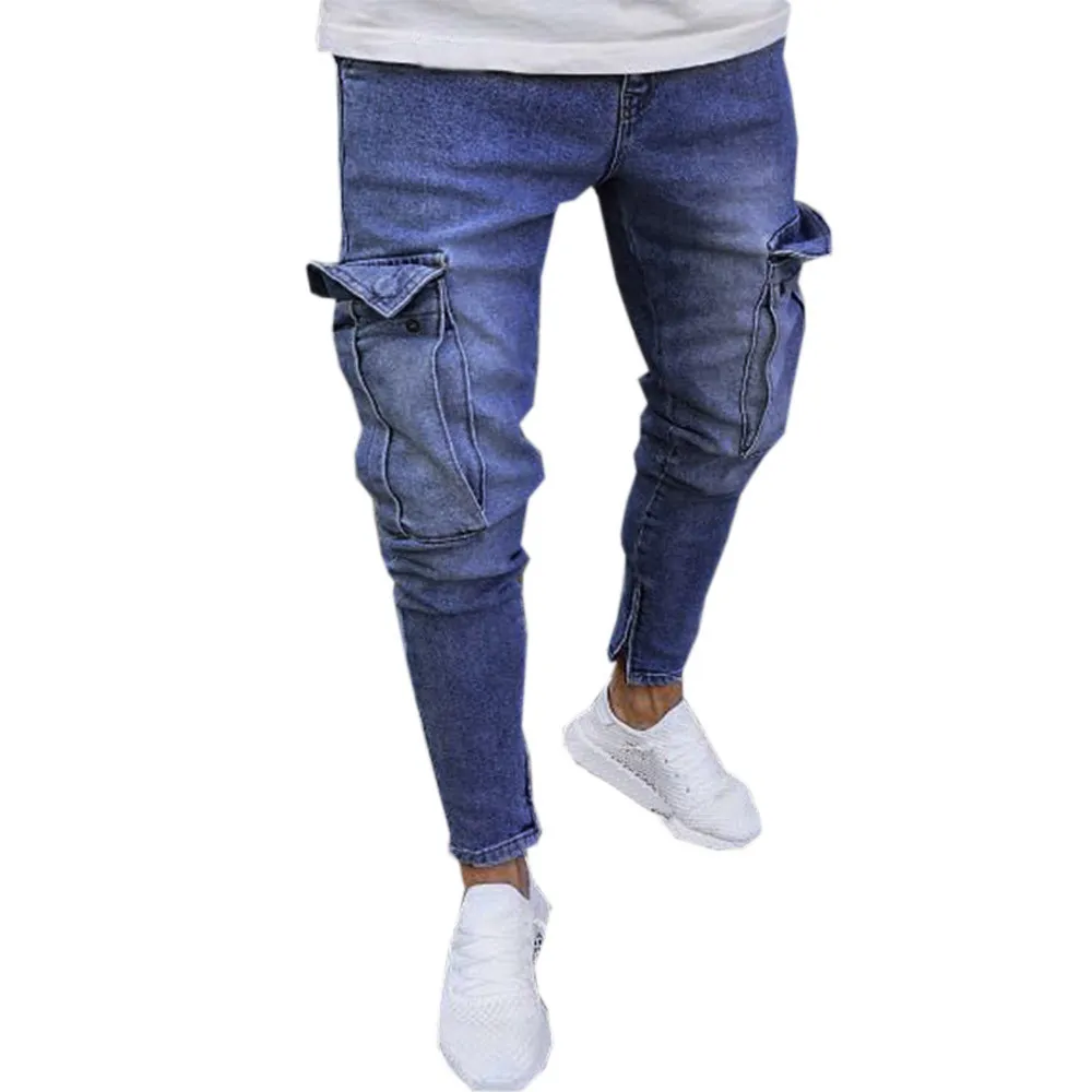 Hommes Vêtements 2019 Jeans Skinny Hommes Stretch Denim homme rotos Pantalon En Détresse Déchiré Freyed Slim Fit Poche Jean Pantalon LF8062585