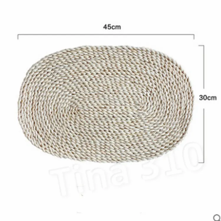 Corn fur woven Dining Table Mat Heat Bowl Placemat Round Coasters Coffee Drink Tea Pads Cup Table Placemats T2I5771