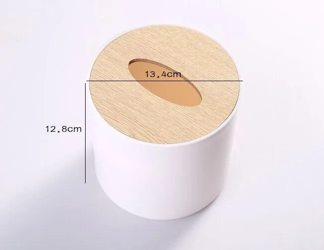 Taschentuchbox, Aufbewahrungsbox, Tisch, Schreibtisch, Holz, rund,  Haushaltskorb, modisches Büro