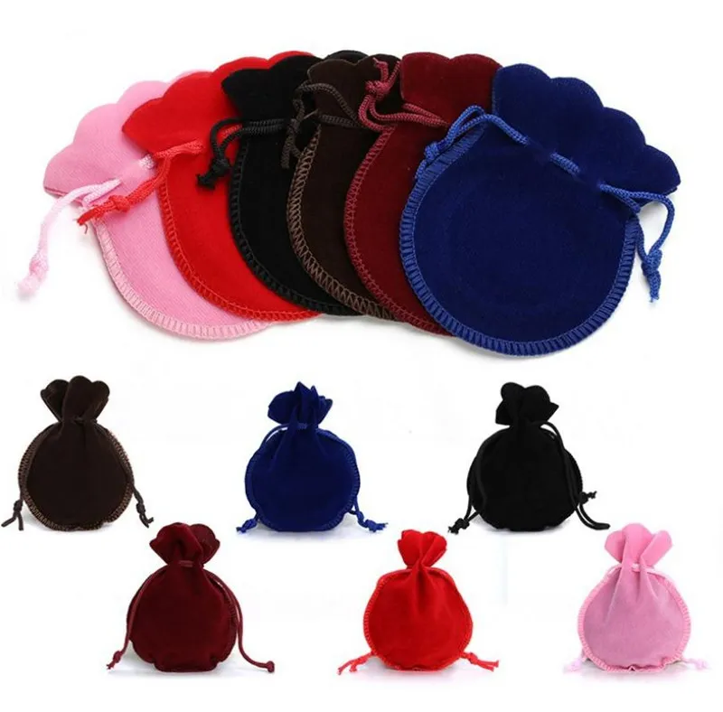 7*9 cm, 9x12 cm bolsa de joyería de terciopelo bolsa de regalo de boda de Navidad embalaje de joyería de 6 colores bolsa de exhibición bolsa de almacenamiento dc481