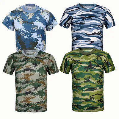 Sport T-shirt Trainingskostuum Outdoor Tennis Korte Mouwen Camouflage Pak Leger Snel Droge Camouflagesuit Training Kleding