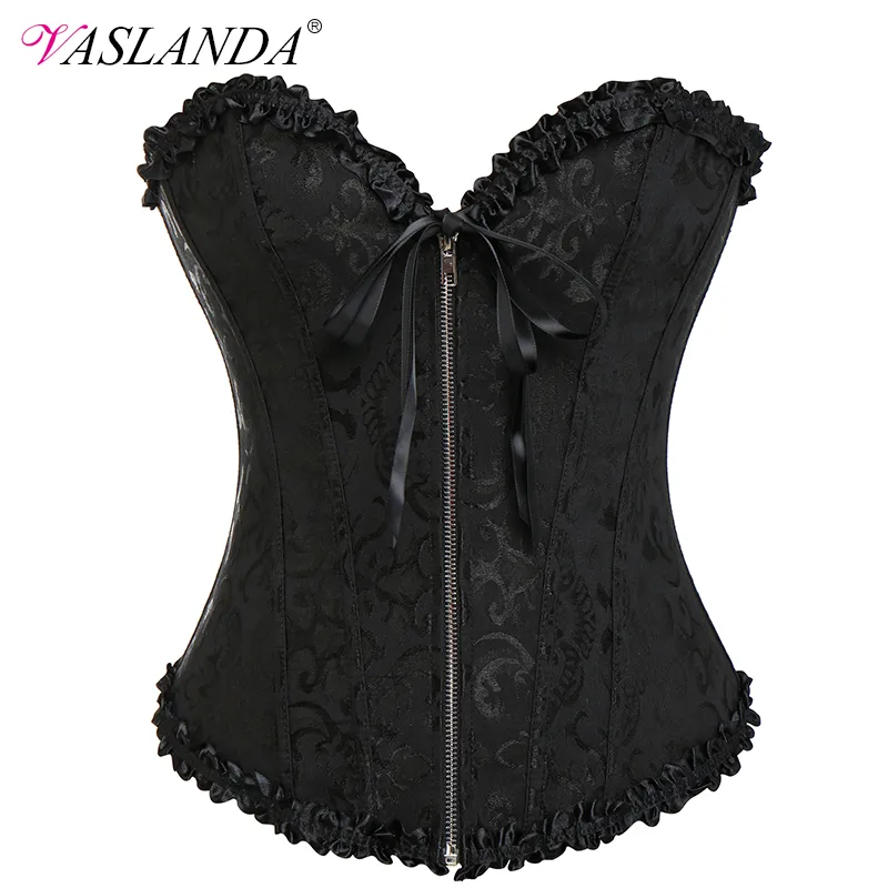 Vaslanda Boned Steampunk 코르 셋 여성 섹시한 Bustier Bustier Bursque 고딕 양식 의류 Overbust Corselet Slim Strapless Corsets