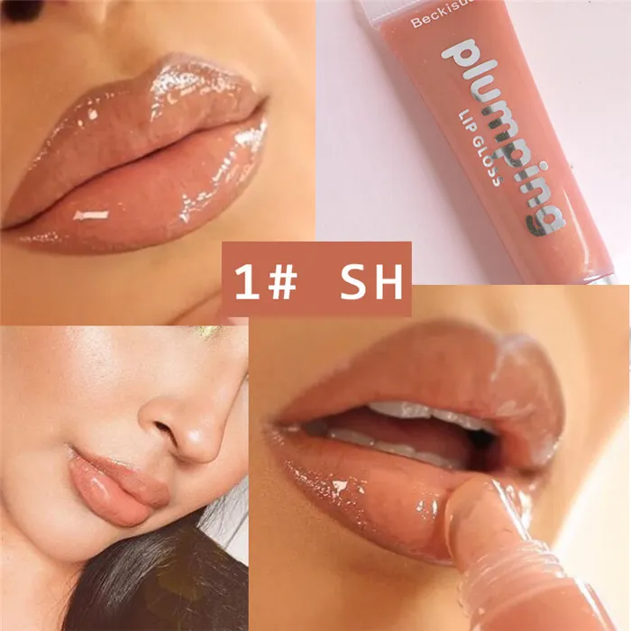Moisturizing Plumping Lipgloss Cherry Glitter Lip Gloss Lip Plumper Makeup Nutritious Mineral Oil Clear Lipstick 6pcs
