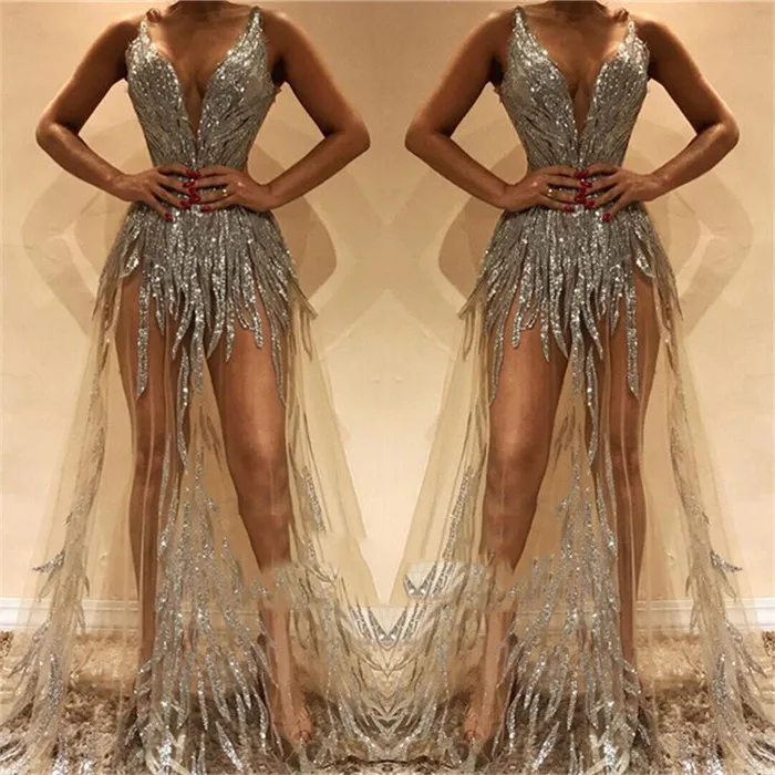 a-line maxi dress Cocomelody Unique Prom Dress Metallic Formal Dress CS0653 – COCOMELODY main image 0