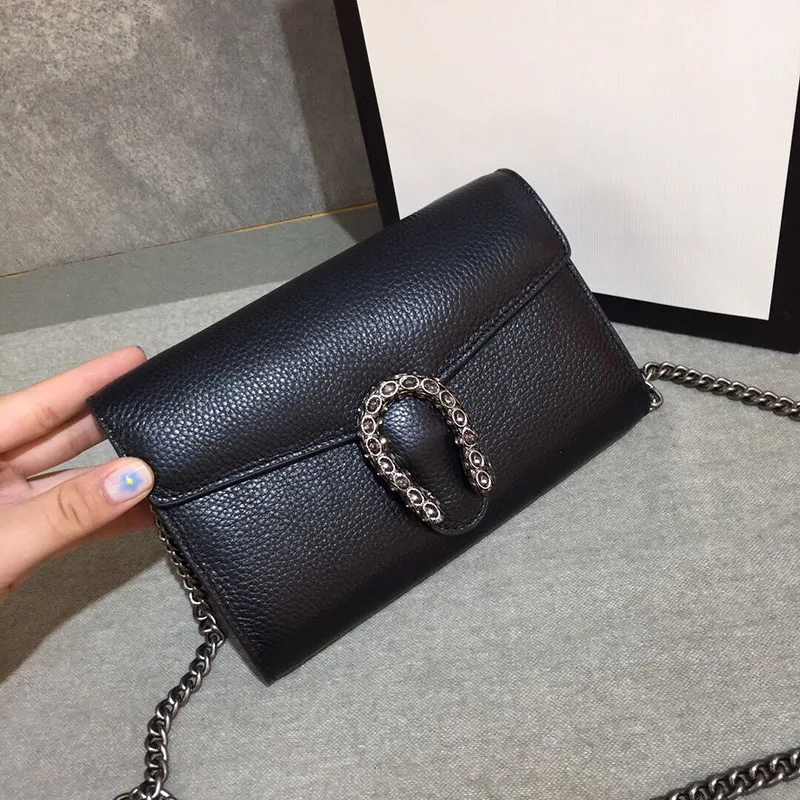 Newest Litchi grain women handbags purses Genuine leather Disco package Super many card bits chain crossbody bag ladies shoulder bag