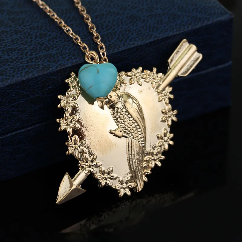 New Womens Statement Heart Pendant Necklace America Teleplay Max
