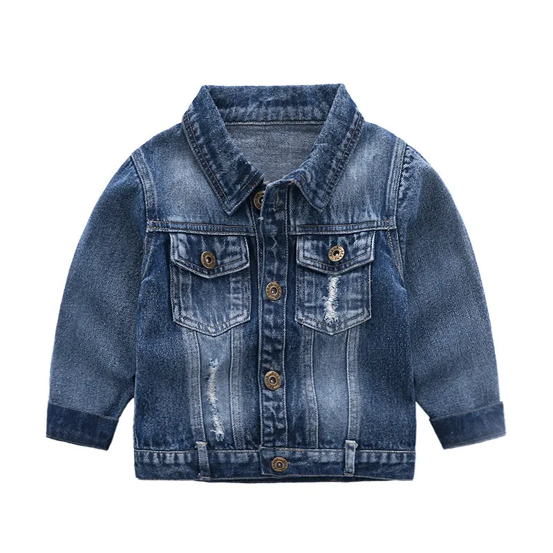 2019 Printemps Automne Survêtement Garçons Vestes Enfants Mode Couleur Unie À Manches Longues Demin Manteaux Enfants Garçons Vêtements Décontractés Pour 2-7Y Garçons