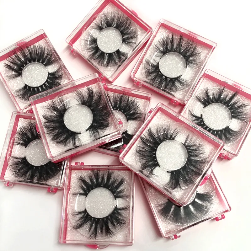 Atacado Box Praça 25 milímetros False Eye Lashes Handmade Grosso Cílios Extensão Sexy Natural macio Mink cílios