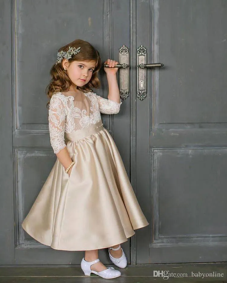 champagne flower girl dresses