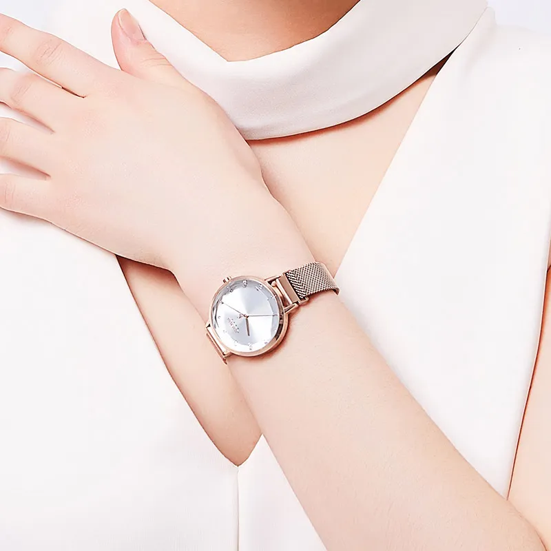 Women Rose Gold Watch Japan Quartz Stainless Steel Magnetic Mesh Band Amazon.com: Women main image 4