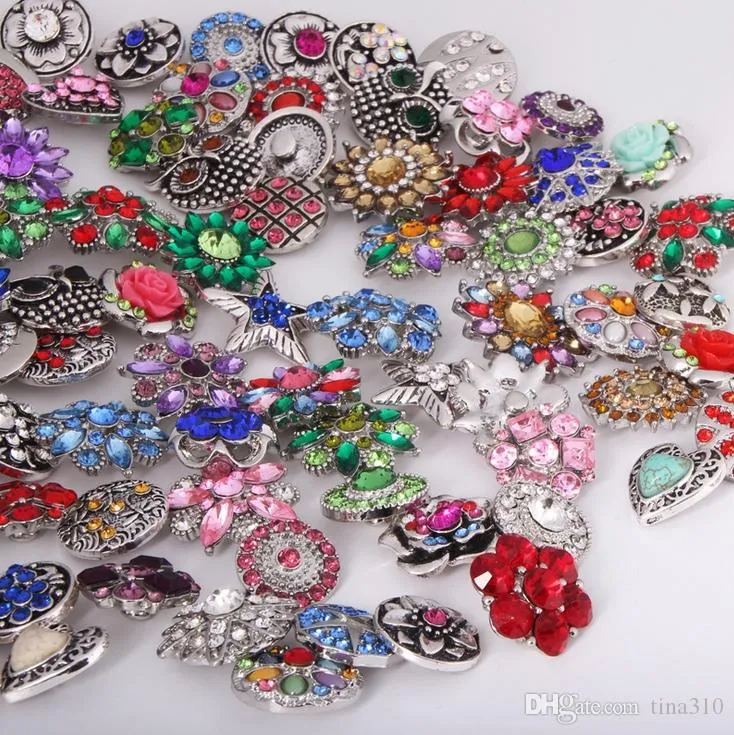 Luxurious Rhinestone Snap Buttons Jewelry - Mixed Styles, Premium ...