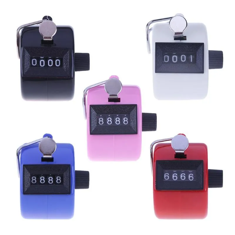 Ny digital hand tally counter clicker counter 4 siffriga nummer räknare plastskal hand hållen mekanisk manuell räkning