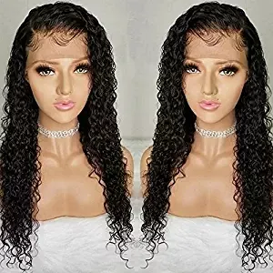 Pre Plocked Curly HD Transparent peruk med Baby Hair Natural Hairline Brazilian Virgin 360 Lace Front Pärlor Vattenvåg Mänskliga hår 130% Densitet DiVA1