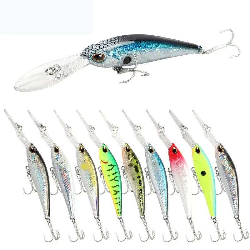 Bästa Bass Artificial Lures 13cm 14,7 g 4 # Krokar Plast Wobbler Crankbait Hard Bait För Fly Fiske Baitfish